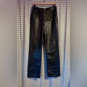 ZARA | Black Faux Leather Pants, Size 6